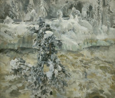 Imatra in de winter door Akseli Gallen Kallela